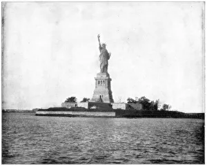 Statue of Liberty, New York Harbour, late 19th century. Artist: John L Stoddard Statue of Liberty, New York Harbour, late 19th century. Artist: John L Stoddard