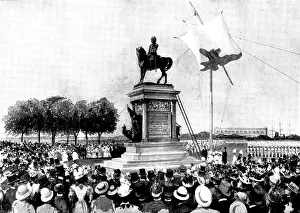 The Raj Prints: Statue of Lord Roberts unveiled at Calcutta by the Viceroy