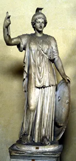 Statue of Minerva, Ancient Roman goddess of wisdom, and patroness of the arts Statue of Minerva, Ancient Roman goddess of wisdom, and patroness of the arts
