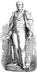 Statue of Mr Strutt, in the Arboretum, at Derby, 1854. Creator: Unknown