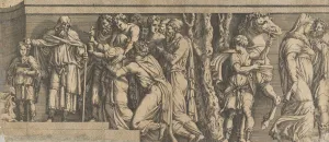 Caravaggio Polidoro Da Gallery: Statue of Niobe and her Worshippers, with Apollo and Diana and other Figures, 1543-47