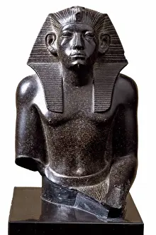 Sarcophagus Prints: Statue of the Pharaoh Amenemhat III, 19th century BC. Creator: Ancient Egypt