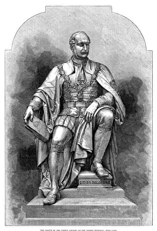 Saxe Coburg Gotha Albert Prints: The Statue of the Prince Consort on the Albert Memorial, Hyde Park, 1876. Creator: Unknown