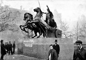 The Statue of Queen Boadicea to be placed on the Thames Embankment, 1898. Creator: Unknown