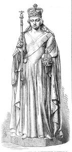 Statue of The Queen at Canterbury Cathedral, 1869. Creator: Unknown