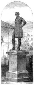 Euston Station Prints: Statue of Robert Stephenson, in Euston-Square, 1871. Creator: Unknown