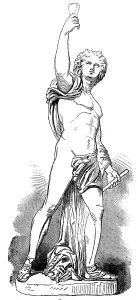 Statues for the Egyptian Hall in the Mansion House: Comus - by J. G. Lough, 1856. Creator: Unknown. Statues for the Egyptian Hall in the Mansion House: Comus - by J. G. Lough, 1856. Creator: Unknown
