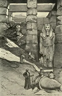 Statues in the Luxor Temple, Egypt, 1898. Creator: Christian Wilhelm Allers Statues in the Luxor Temple, Egypt, 1898. Creator: Christian Wilhelm Allers