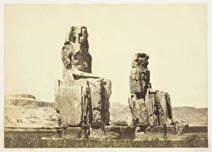 Frith Francis Gallery: The Statues of Memnon, 1857, printed 1862. Creator: Francis Frith