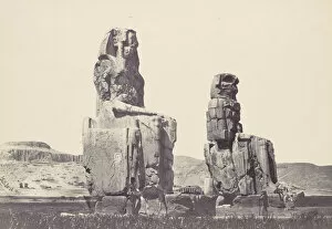 Colossus Of Memnon Gallery: The Statues of Memnon. Plain of Thebes, 1857. Creator: Francis Frith