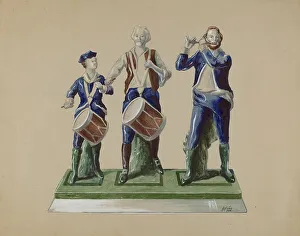 Awata Ware Prints: Statuette, c. 1937. Creator: Ralph Atkinson
