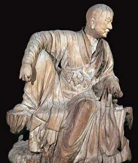 Lohan Prints: Statuette of a disciple of the Buddha, 14th century