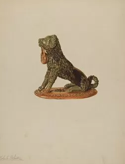 Statuette of a Dog, c. 1938. Creator: Yolande Delasser