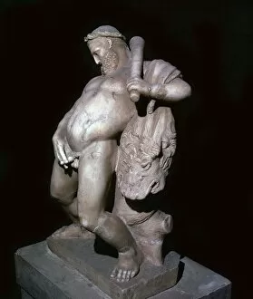 Alcoholic Collection: Statuette of a drunken Hercules from the Roman town of Herculaneum