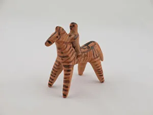 Boeotia Prints: Statuette of a Horse and Rider, 575-525 BCE. Creator: Unknown