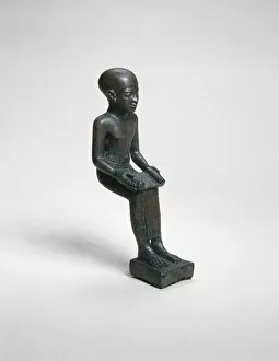 Curing Gallery: Statuette of Imhotep, Egypt, Ptolemaic Period (305-30 BCE). Creator: Unknown