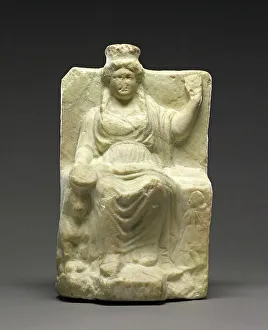 Handicraft Prints: Statuette of Seated Cybele, about 300 BC. Creator: Unknown