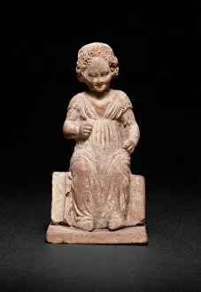 Hellenistic Gallery: Statuette of a Seated Girl, 330-320 BCE. Creator: Unknown