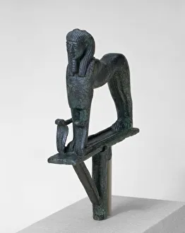 22nd Dynasty Prints: Statuette of a Sphinx from a Barque Standard, Egypt, Third Intermediate Period