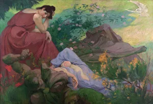 Contentment Prints: Stay of peace and joy: meditation, 1899. Creator: Victor Emile Prouve