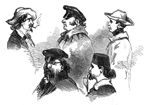 Meerschaum Prints: Steam-boat passengers on the Rhine, 1845. Creator: Unknown