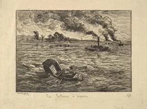 Charles François Gallery: The Steam Boats, 1861. Creator: Charles Francois Daubigny