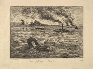 Steamboat Prints: The Steam Boats, 1861. Creator: Charles Francois Daubigny