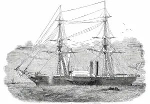 Brig Prints: The Steam-Brig Governole, built for the Sardinian Government
