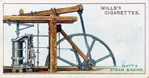 Invention Prints: Steam engine by James Watt, 1915