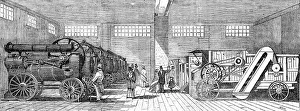 Mechanisation Prints: Steam-engines and Thrashing-machines, at the Smithfield Club Show, 1854. Creator: Unknown