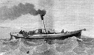 Wells J R Prints: Steam-launch for the cable-ship Faraday, 1874. Creator: Unknown