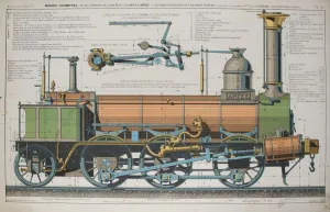 Steam locomotive. Artist: Delarue, Fortune (1794-?)