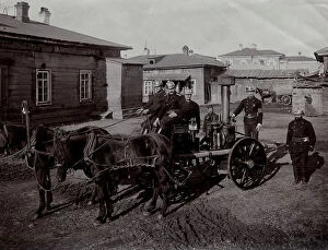 Fire Collection: Steam Machine 'Maliutka' of the Irkutsk Fire Association, 1908. Creator: Unknown