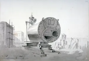 John Claude Nattes Prints: Steam machine, New Road, Islington, London, 1808. Artist: John Claude Nattes