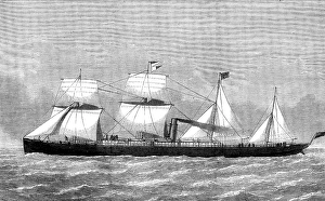 Sails Prints: The steam-ship Duke of Devonshire, built at Barrow-In-Furness, 1873. Creator: Unknown
