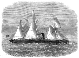 Edwin Weedon Prints: The steam-ship Europe, 1871. Creator: Unknown