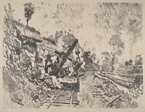 Pennell Joseph Gallery: Steam Shovel at Work in Culebra Cut, 1912. Creator: Joseph Pennell