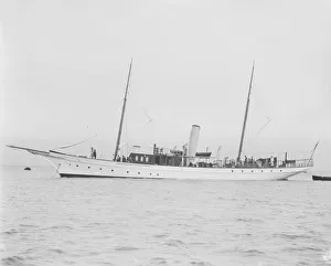 The steam yacht Branwyn at anchor. Creator: Kirk & Sons of Cowes