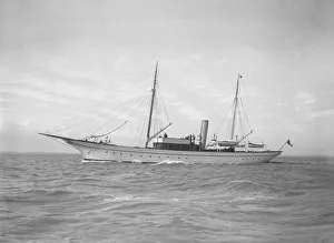 The steam yacht Christine under way, 1911. Creator: Kirk & Sons of Cowes The steam yacht Christine under way, 1911. Creator: Kirk & Sons of Cowes