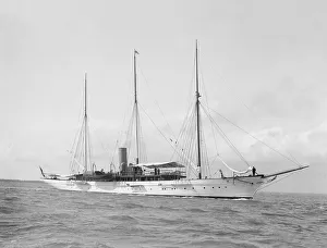 The steam yacht Clementina, 1914. Creator: Kirk & Sons of Cowes