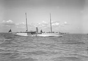 Under Way Prints: The steam yacht Fleur-D-Lys under way, 1911. Creator: Kirk & Sons of Cowes