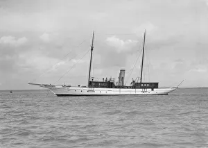 Port Broadside Prints: The steam yacht Irex at anchor, 1912. Creator: Kirk & Sons of Cowes