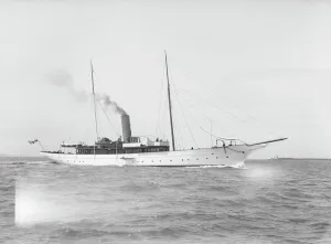 Edgar Wp Prints: The steam yacht Joyeuse, 1914. Creator: Kirk & Sons of Cowes