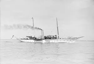 Edgar Wp Prints: Steam yacht Minona under way, 1913. Creator: Kirk & Sons of Cowes