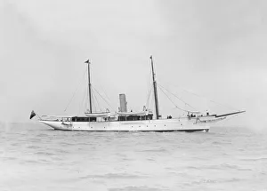 The steam yacht Schievan under way, 1911. Creator: Kirk & Sons of Cowes
