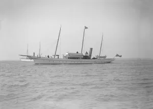 Broadside Prints: The steam yacht Sea Snake 1911. Creator: Kirk & Sons of Cowes