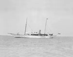 Under Way Prints: The steam yacht Titania under way, 1911. Creator: Kirk & Sons of Cowes