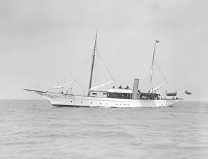 The steam yacht Titania under way, 1911. Creator: Kirk & Sons of Cowes