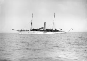 Broadside Prints: The steam yacht Vanessa under way, 1913. Creator: Kirk & Sons of Cowes