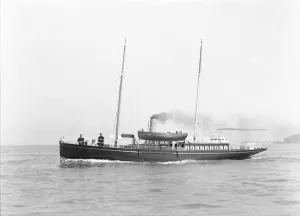 Edgar Wp Prints: The steam yacht Volage under way, 1911. Creator: Kirk & Sons of Cowes